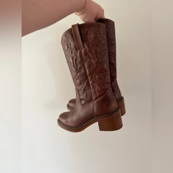 Free People x FRYE Kate Deco Stich Boots, Brown, NWOT, size 8B - Picture 6 of 8